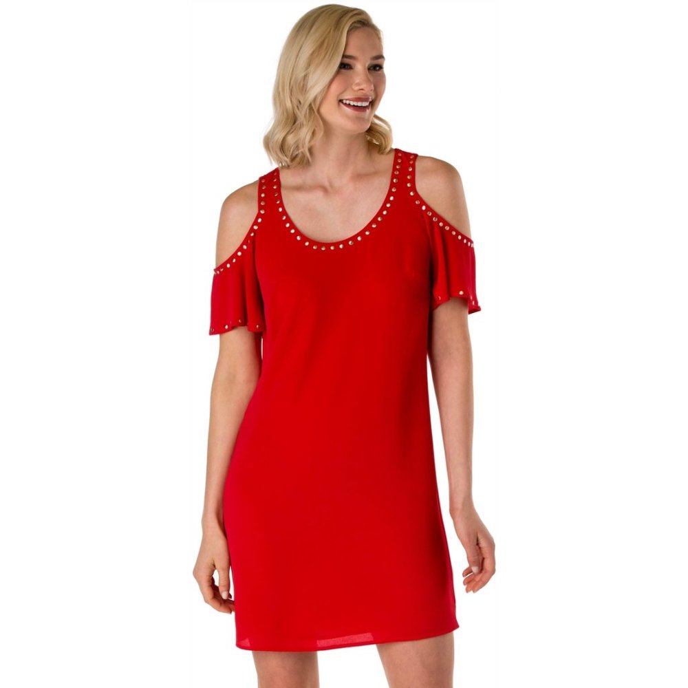 MICHAEL Michael Kors Cold Shoulder Dress RED